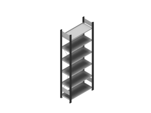 hofe Akten-Steckregal, 6 Böden, RAL7016 Anthrazitgrau / RAL9006 Weißaluminium