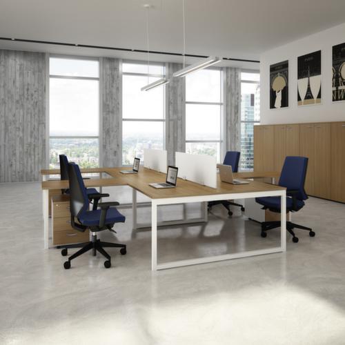 Quadrifoglio Anbautisch Practika für Schreibtisch mit C-Fußgestell, Breite x Tiefe 800 x 600 mm, Platte Nuss Canaletto Milieu 1 L