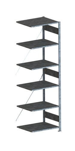 META System-Steckregal CLIP Anbaufeld, Höhe x Breite x Tiefe 2500 x 756 x 636 mm, 6 Böden