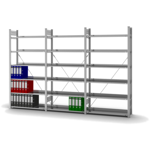hofe Akten-Steckregal Anbaufeld, 6 Böden, mit korrosionsschützender Zinkbeschichtung Standard 3 L