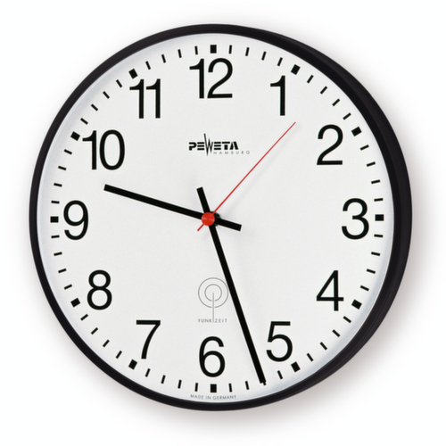 PEWETA Wanduhr mit Metallgehäuse, mit arabischen Zahlen, Ø 300 mm Standard 1 L