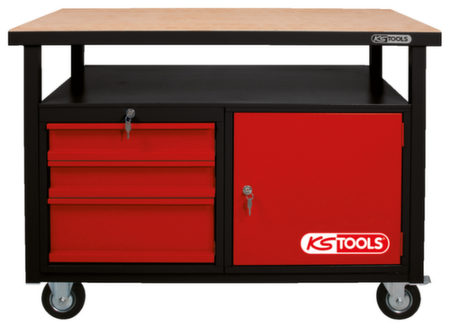 KS Tools Fahrbare Werkbank mit 3 Schubladen und 1 Tür