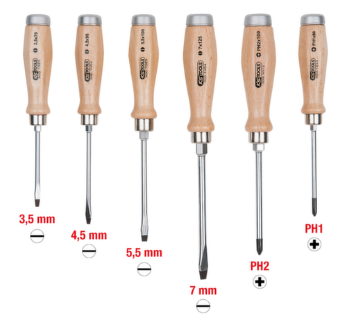 KS Tools ERGOTORQUE WOODmax Schlag-Schraubendreher-Satz Standard 2 L