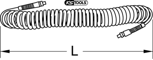 KS Tools PU-Druckluft-Spiralschlauch Standard 7 L