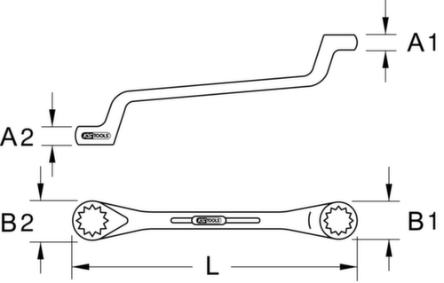 KS Tools Doppel-Ringschlüssel Standard 6 L