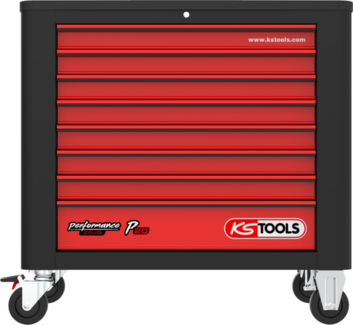 KS Tools PERFORMANCEplus P20 SCHWARZ/ROT Werkstattwagen mit 8 Schubladen Standard 6 L