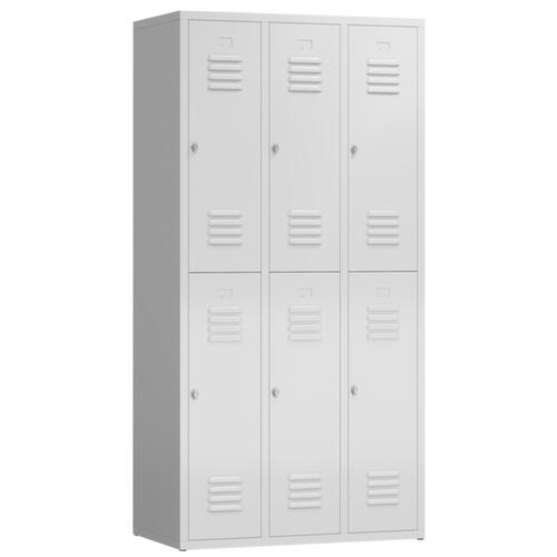 Doppelstöckiger Garderobenschrank ClassiX, Abteilbreite 290 mm