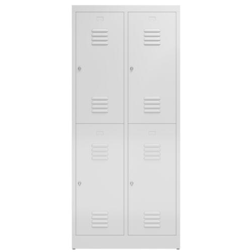 Doppelstöckiger Garderobenschrank ClassiX, Abteilbreite 400 mm Standard 2 L