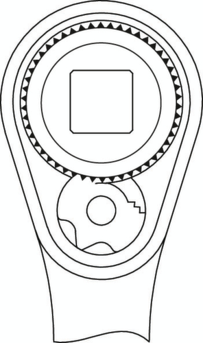 GEDORE 2093 U-20 Umschaltknarre 1/4" Technische Zeichnung 1 L