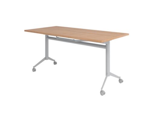 Fahrbarer Klapptisch, Höhe x Breite x Tiefe 750 x 1600 x 800 mm, Platte Nussbaum Standard 2 L