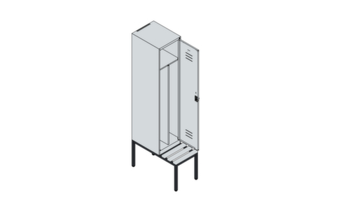 C+P Sitzbank-Spind Classic Plus für Schwarz-Weiß-Trennung, Abteilbreite 400 mm Standard 3 L