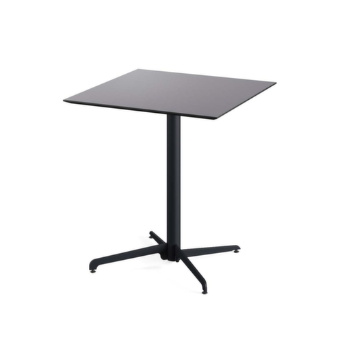 VEBA Bistrotisch Essentials X Cross, Breite x Tiefe 700 x 700 mm, Platte schwarz Standard 1 L