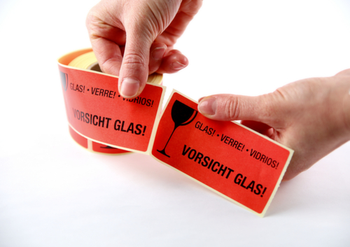 EICHNER Hinweisetiketten "Vorsicht Glas" Milieu 2 L