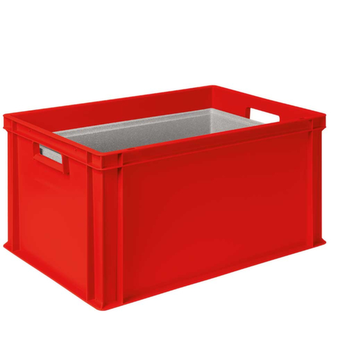 Euronorm-Stapelbehälter mit Isolierbox, rot, Inhalt 65 l, Auflagedeckel für Isolierbox Standard 2 L