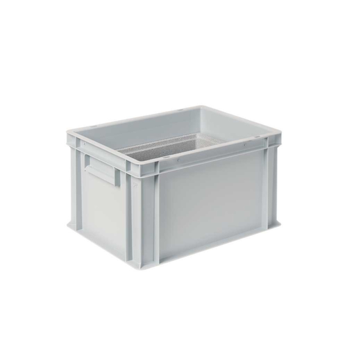 Euronorm-Stapelbehälter mit Isolierbox, grau, Inhalt 22,5 l, Auflagedeckel für Isolierbox Standard 3 L