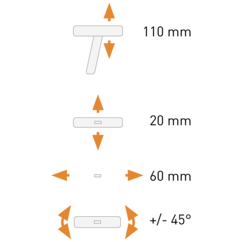 3D-Armlehnen für Arbeitsdrehstuhl, höhen-/breiten-/tiefenverstellbar Standard 2 L