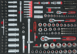 KS Tools 1/4"+3/8"+1/2" Steckschlüssel-Satz