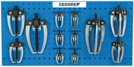 GEDORE 1.18/1.19 Abzieher-Satz auf Lochwand 12-teilig