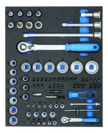 GEDORE TS CT2-D19-D20 Steckschlüssel-Sortiment 1/4"+1/2" in 2/4 Check-Tool-Modul