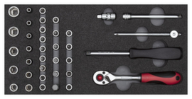 GEDORE R22150006 Steckschlüssel-Satz 1/4" 2/6 CT-Modul 37-teilig