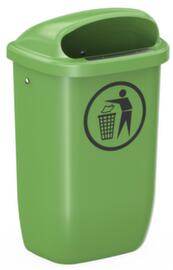 UDOBÄR Abfallbehälter Citymate für außen, 50 l, Zur Wand- oder Pfostenmontage, grün