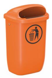UDOBÄR Abfallbehälter Citymate für außen, 50 l, Zur Wand- oder Pfostenmontage, orange