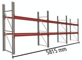 META Palettenregal MULTIPAL HxB 2700x5815 mm mit 3 Lagerebenen für insgesamt 18 Paletten