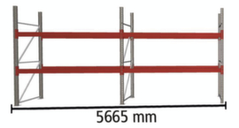 META Palettenregal MULTIPAL HxB 2700x5665 mm mit 3 Lagerebenen für insgesamt 18 Paletten