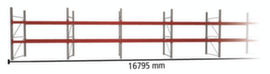 META Palettenregal MULTIPAL HxB 2700x16795 mm mit 3 Lagerebenen für insgesamt 54 Paletten