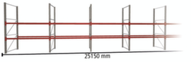 META Palettenregal MULTIPAL HxB 3300x25150 mm mit 3 Lagerebenen für insgesamt 81 Paletten