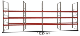 META Palettenregal MULTIPAL HxB 4400x11225 mm mit 4 Lagerebenen für insgesamt 48 Paletten