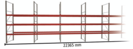 META Palettenregal MULTIPAL HxB 4400x22365 mm mit 4 Lagerebenen für insgesamt 96 Paletten