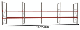 META Palettenregal MULTIPAL HxB 3300x11225 mm mit 3 Lagerebenen für insgesamt 24 Paletten