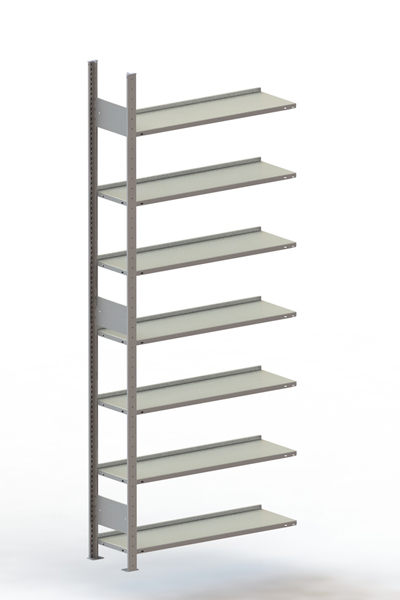 META Steckregal, Höhe x Breite x Tiefe 2500 x 1006 x 336 mm, 7 Böden