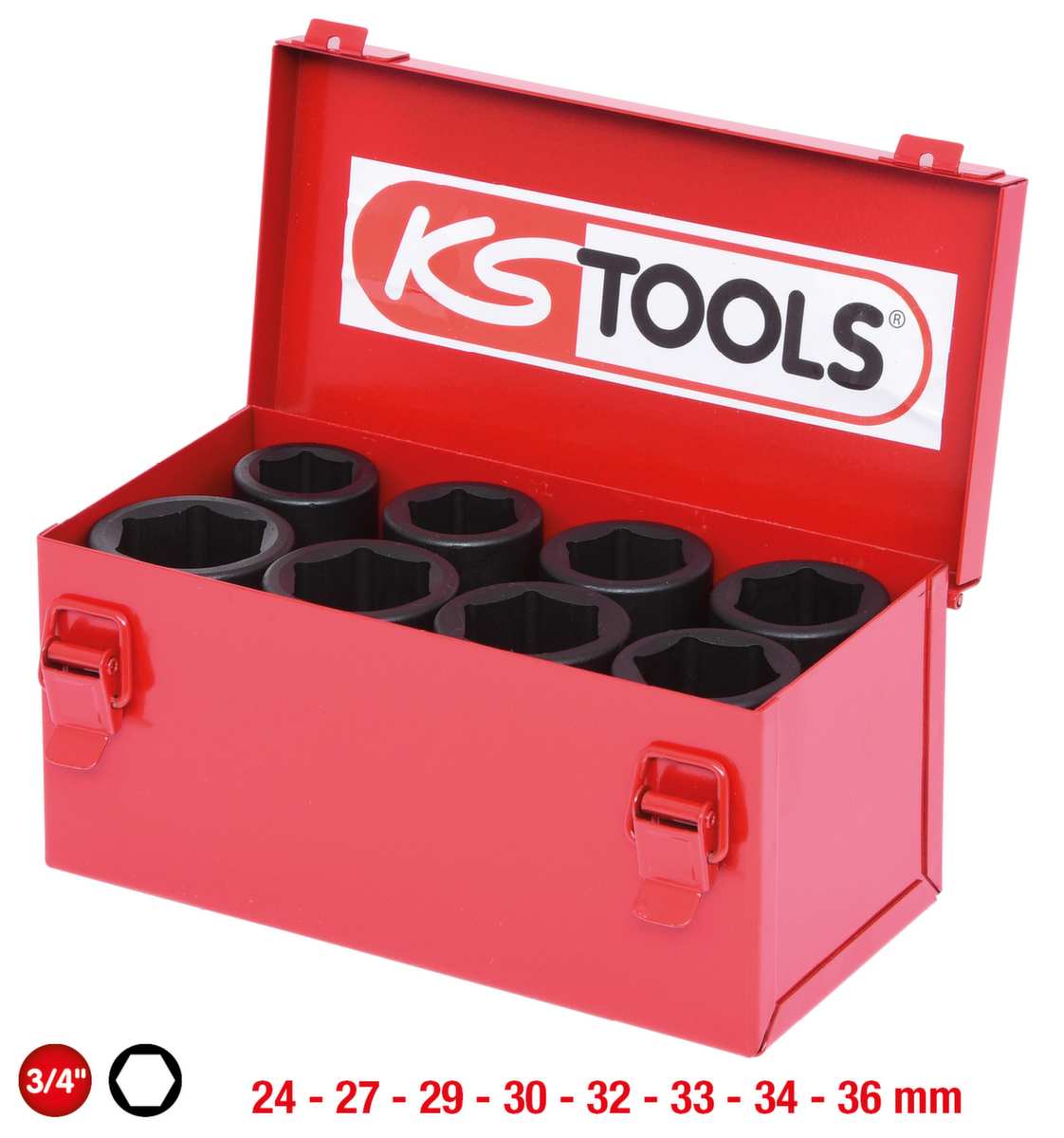 KS Tools 3/4" Sechskant-Kraft-Stecknuss-Satz Standard 2 ZOOM