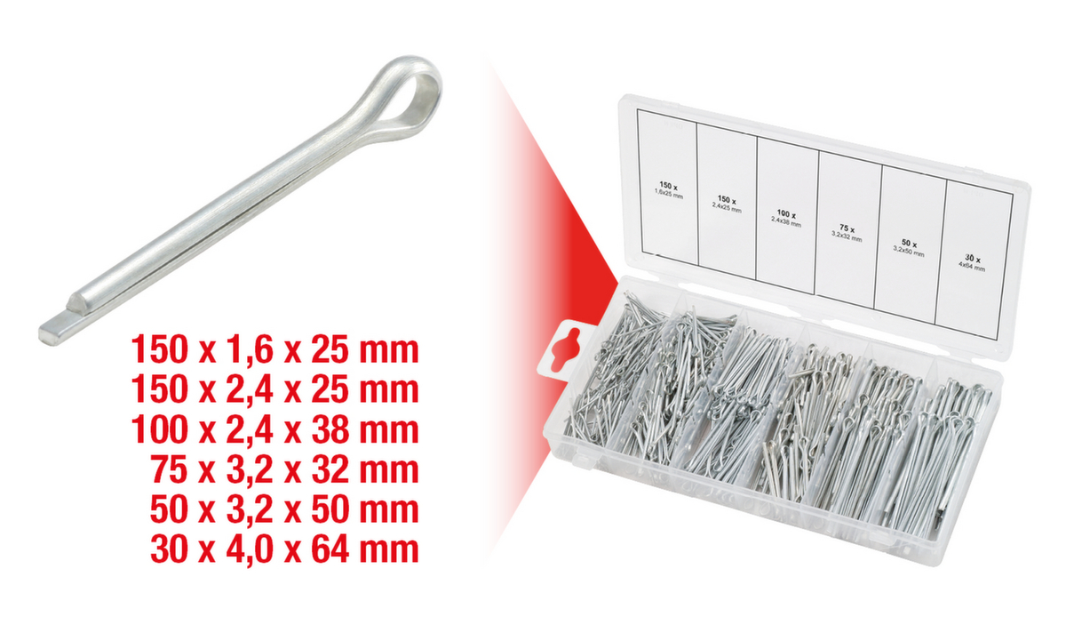 KS Tools Sortiment Splinte Standard 2 ZOOM