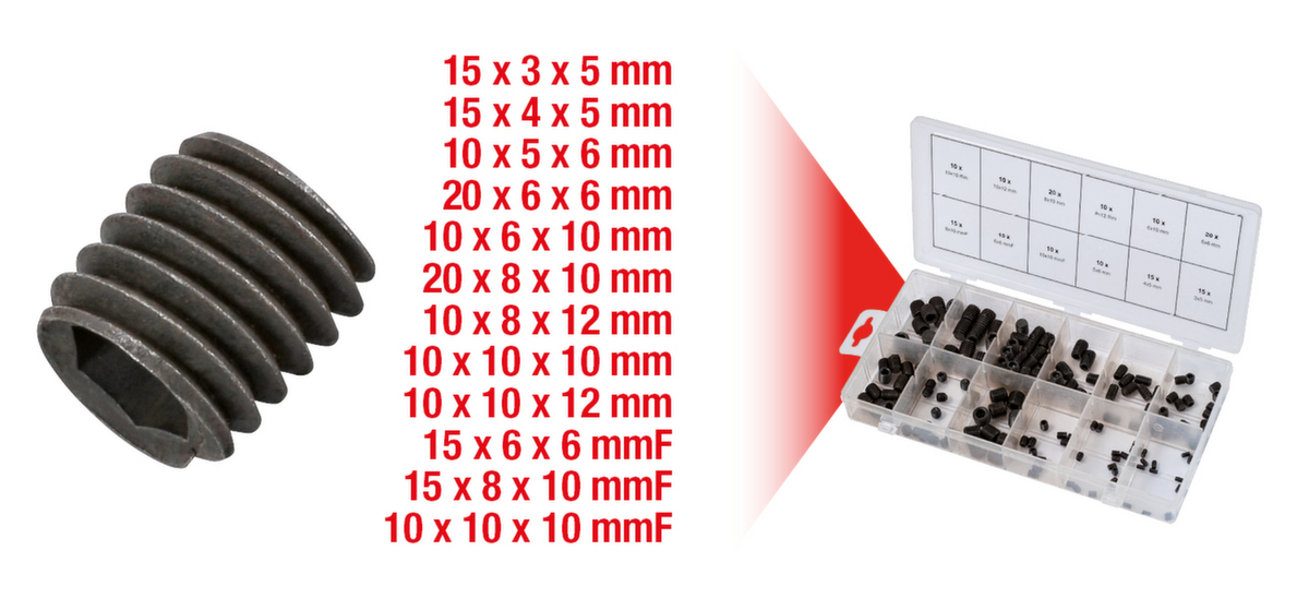 KS Tools Sortiment Madenschrauben Standard 3 ZOOM