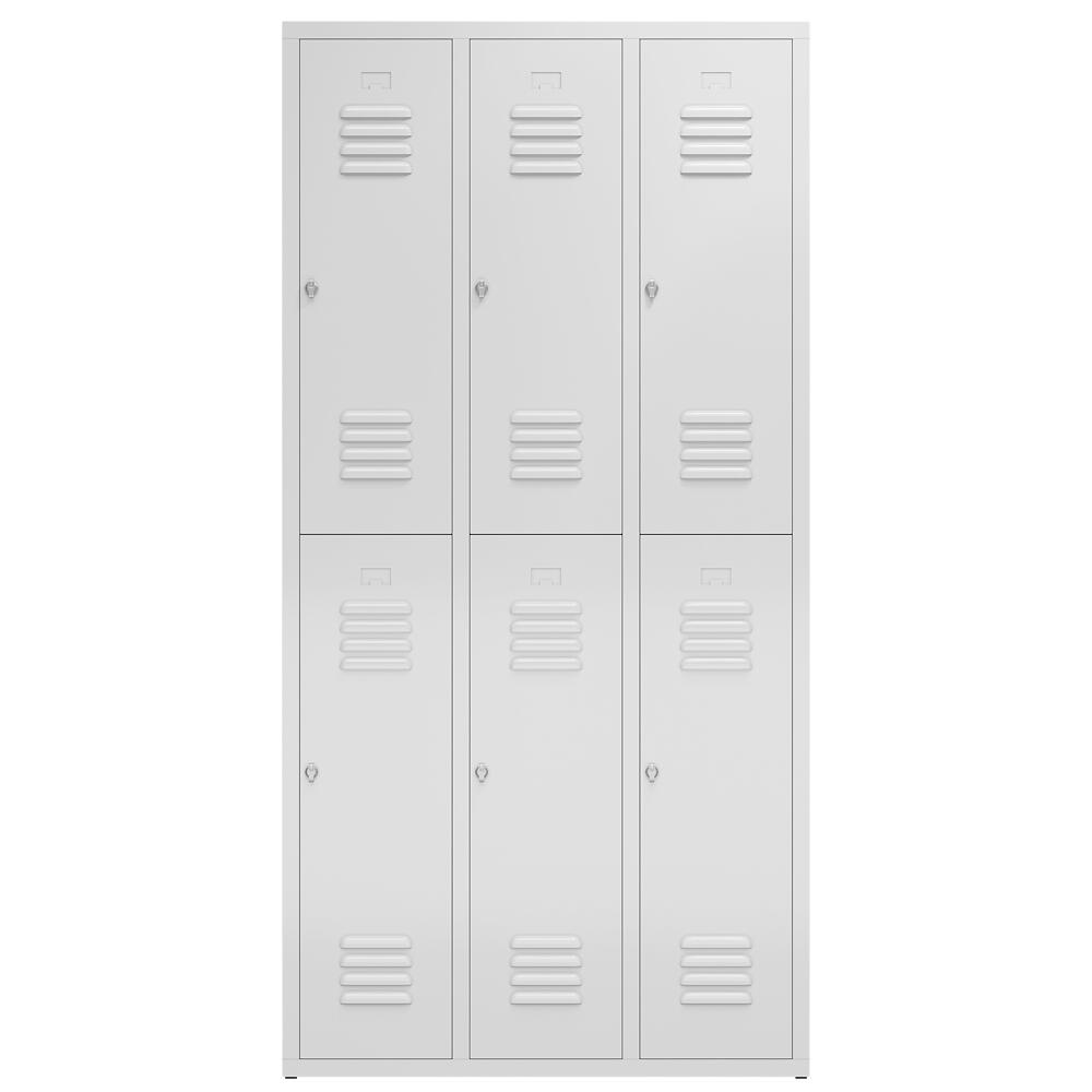 Doppelstöckiger Garderobenschrank ClassiX, Abteilbreite 290 mm Standard 2 ZOOM