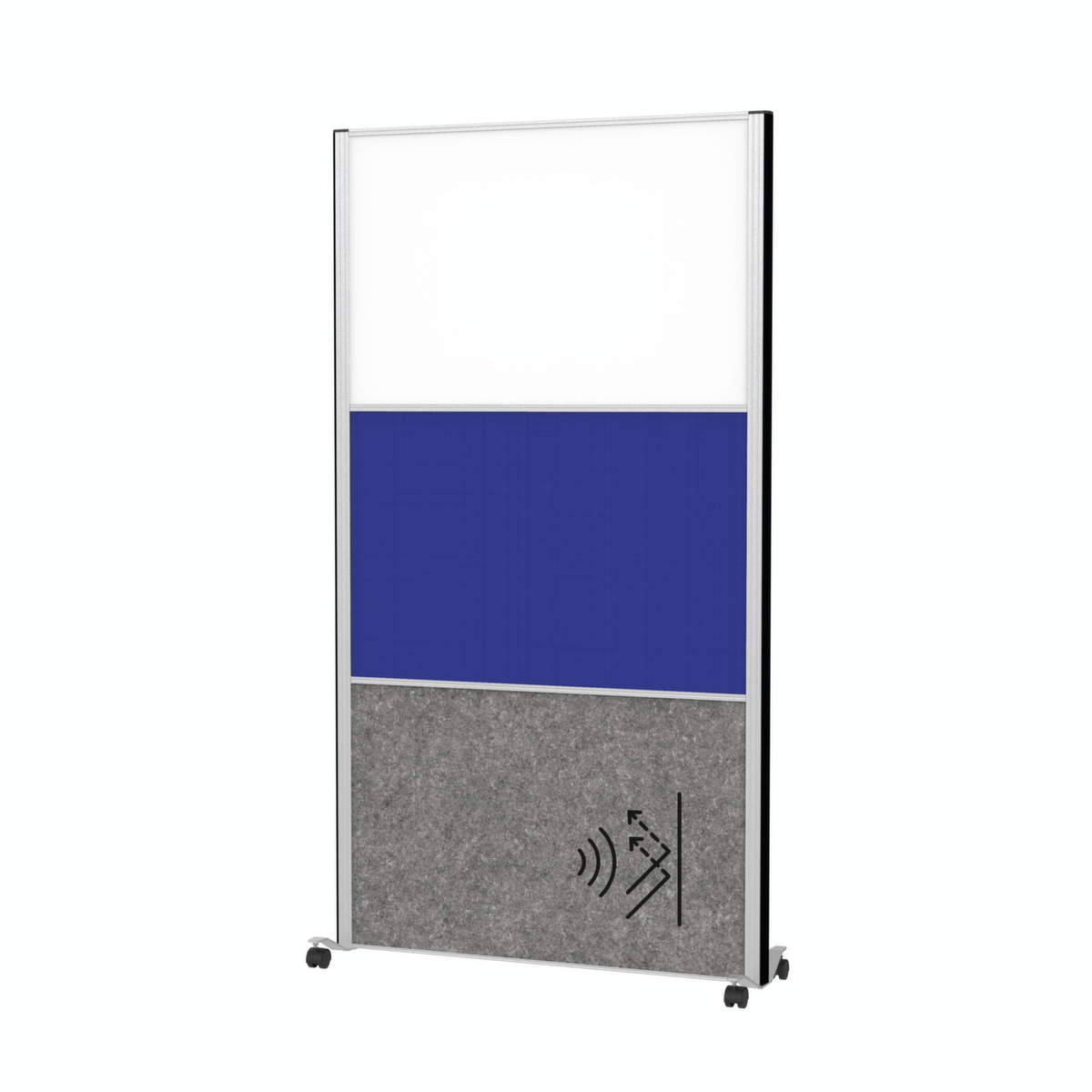 MAUL Stellwand-Tafel MAULconnecto, Höhe x Breite 1800 x 1000 mm, Wand weiß/blau/dunkelgrau