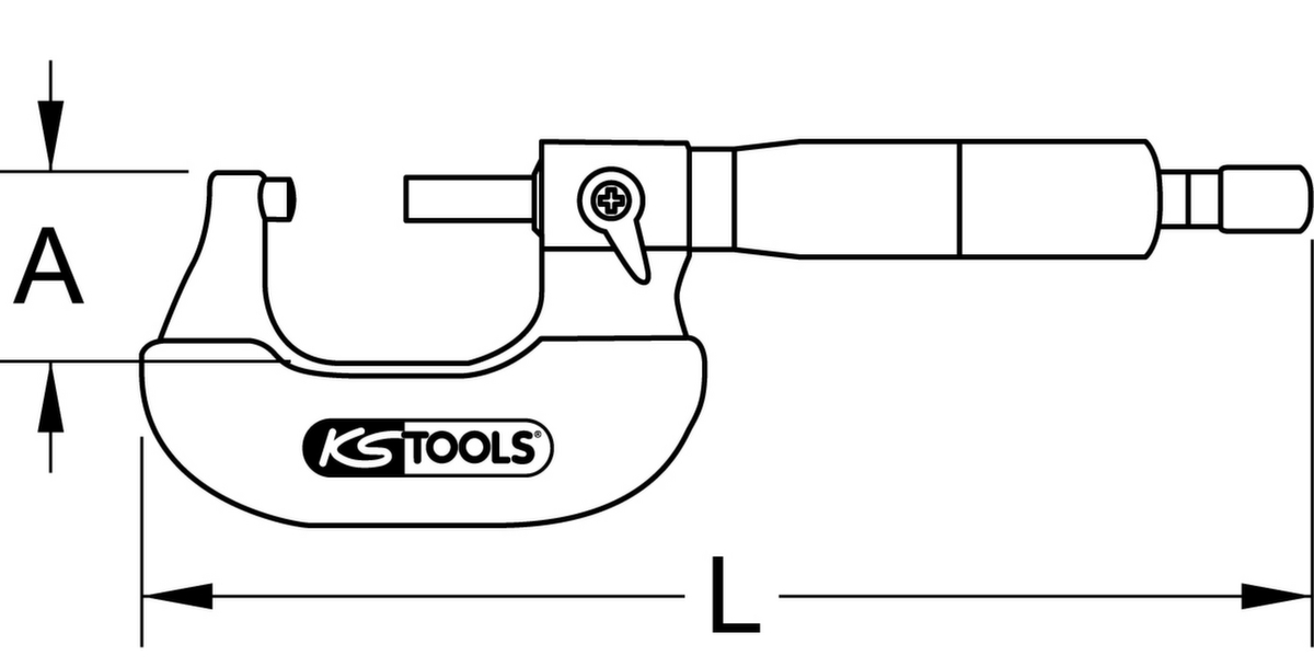 KS Tools Bügelmessschraube Technische Zeichnung 1 ZOOM