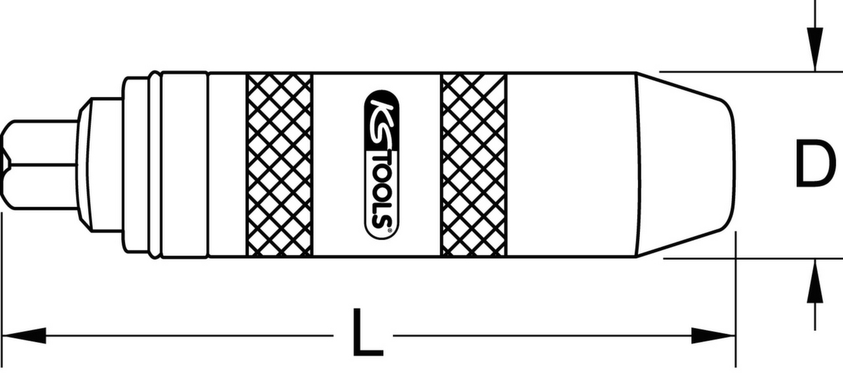 KS Tools 1/2" Hand-Schlagschraubendreher Technische Zeichnung 1 ZOOM