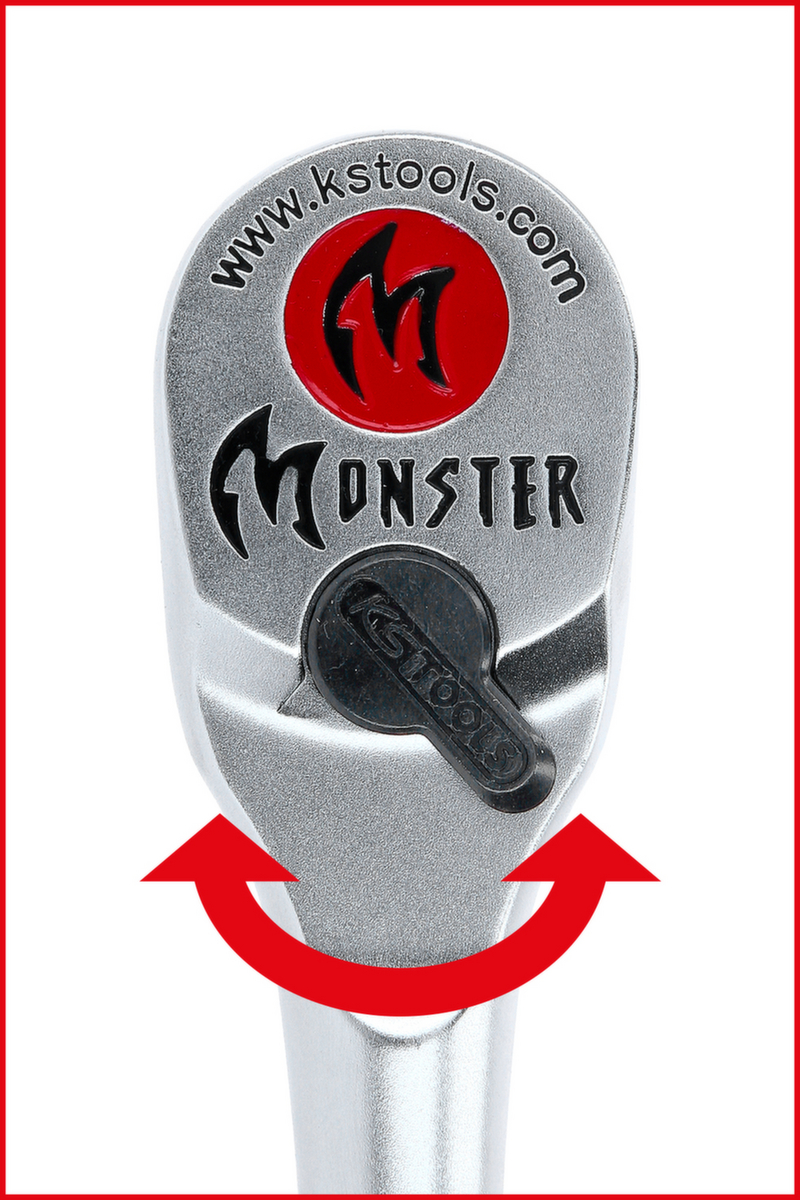 KS Tools 1/4" Monster Umschaltknarre Detail 2 ZOOM