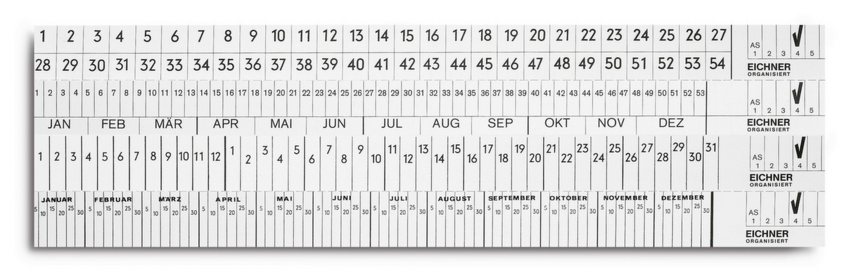 EICHNER Beschriftungsstreifen Visimap AS für Termine, weiß