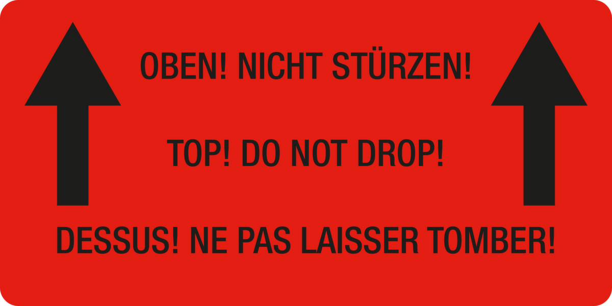 EICHNER Hinweisetiketten "Oben! Nicht stürzen!"