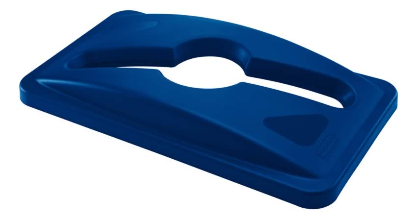 Rubbermaid Deckel Slim Jim® für gemischte Abfälle für Wertstoffsammler, blau Standard 2 ZOOM