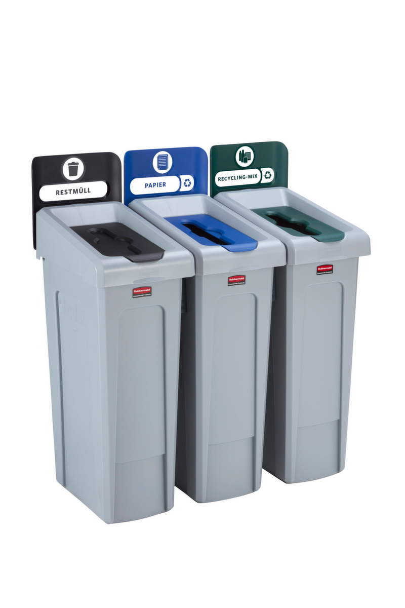 Rubbermaid Hinweistafel Slim Jim® für Recyclingstation Standard 3 ZOOM