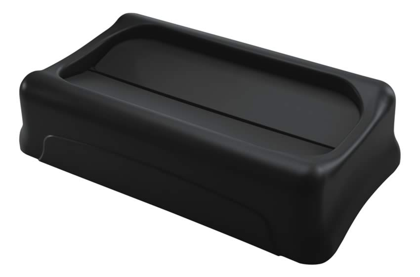 Rubbermaid Schwingdeckel Slim Jim® für Wertstoffsammler, schwarz Standard 2 ZOOM