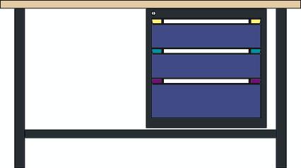 Thurmetall Werkbank, 3 Schubladen, 1 Ablageboden
