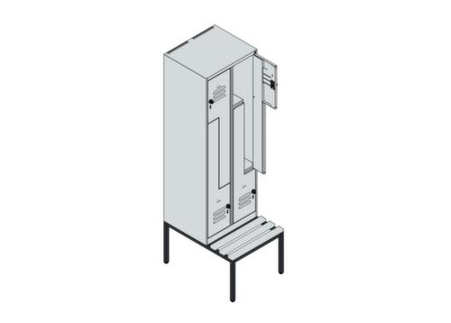 C+P Z-Spind Classic Plus mit untergebauter Sitzbank, Abteilbreite 300 mm