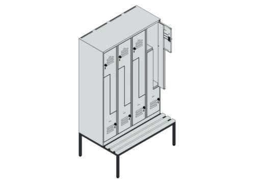 C+P Z-Spind Classic Plus mit untergebauter Sitzbank, Abteilbreite 300 mm